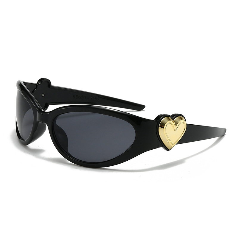 Designer sunglasses Adorable 3D Floral Heart Embellished Y2K Millennial Pastel Sunglasses - Women's Trendy Cute Fashion UV400 Glasses