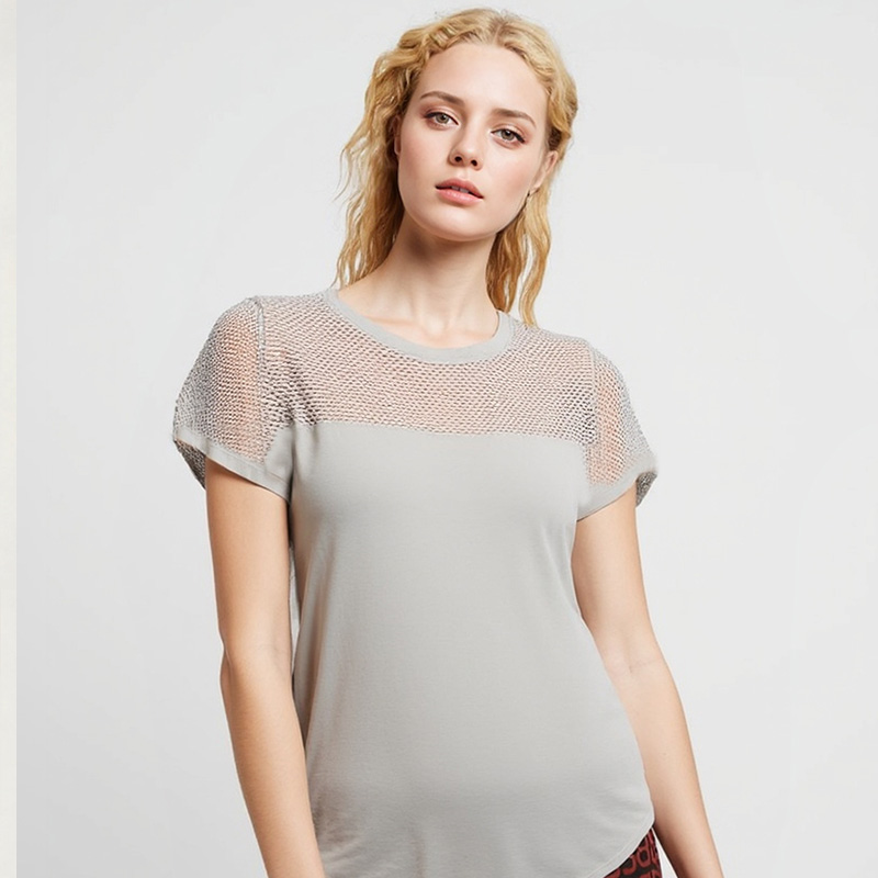 soft and skin friendly super comfortable light pink mesh short sleeved sports top unlocking a new experience of multi scene dressing