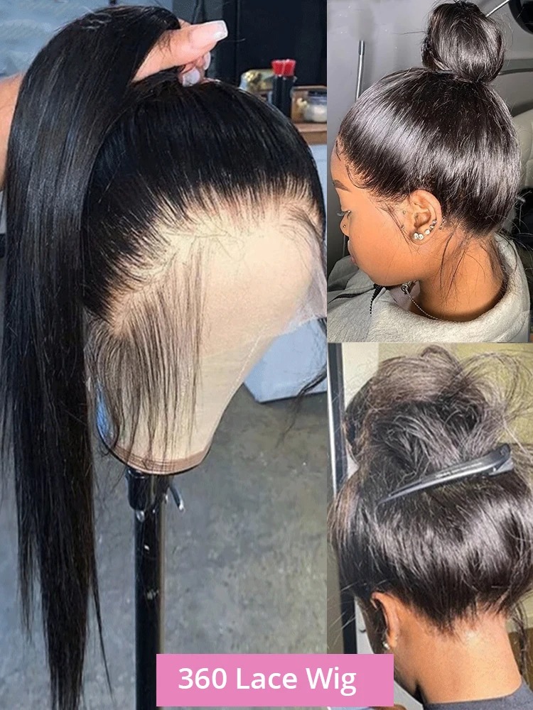 200 High Density Straight Human Hair Wigs 13x4 HD Lace Front Wig Wear And Go Brazilian 30 36 Inch 360 Full Lace Frontal Human Hair Wig For Wemon