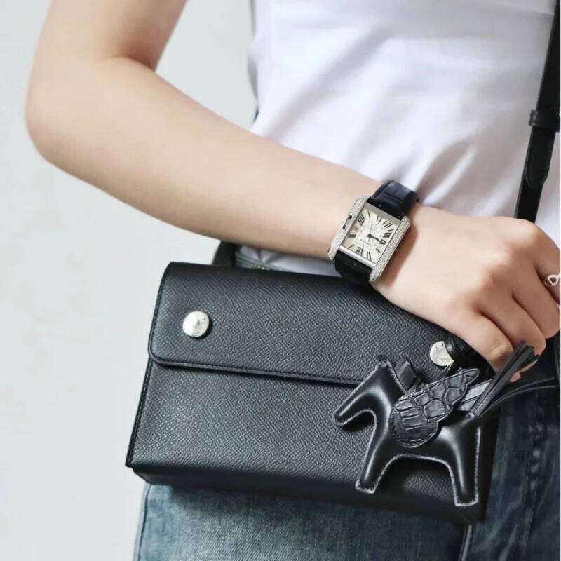 Palm Print Small Square Simple Commuter Single Shoulder Crossbody Envelope Bag Genuine Leather Handbags For Women Side Pouch