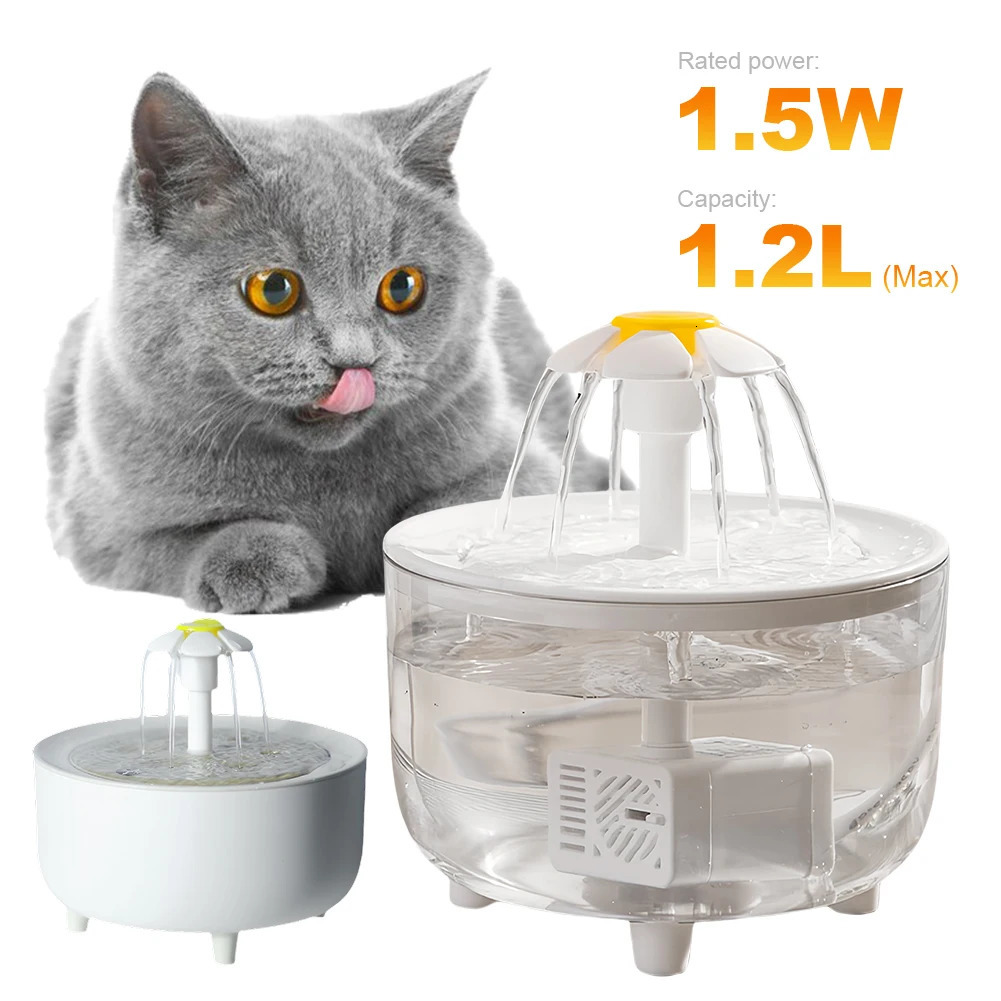 Pet Water Fountain Automatic Cat Drink Bowl Filter 1200ml USB Electric Mute Pet Drinking Dispenser Drinker For Cats Water Filter 250614