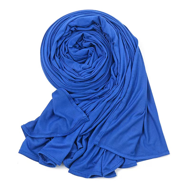 T1021 New Single Color Large Size Mercerized Cotton Convenient Scarf High Quality Modal High Quality Curled Edge Long Scarf Headscarf