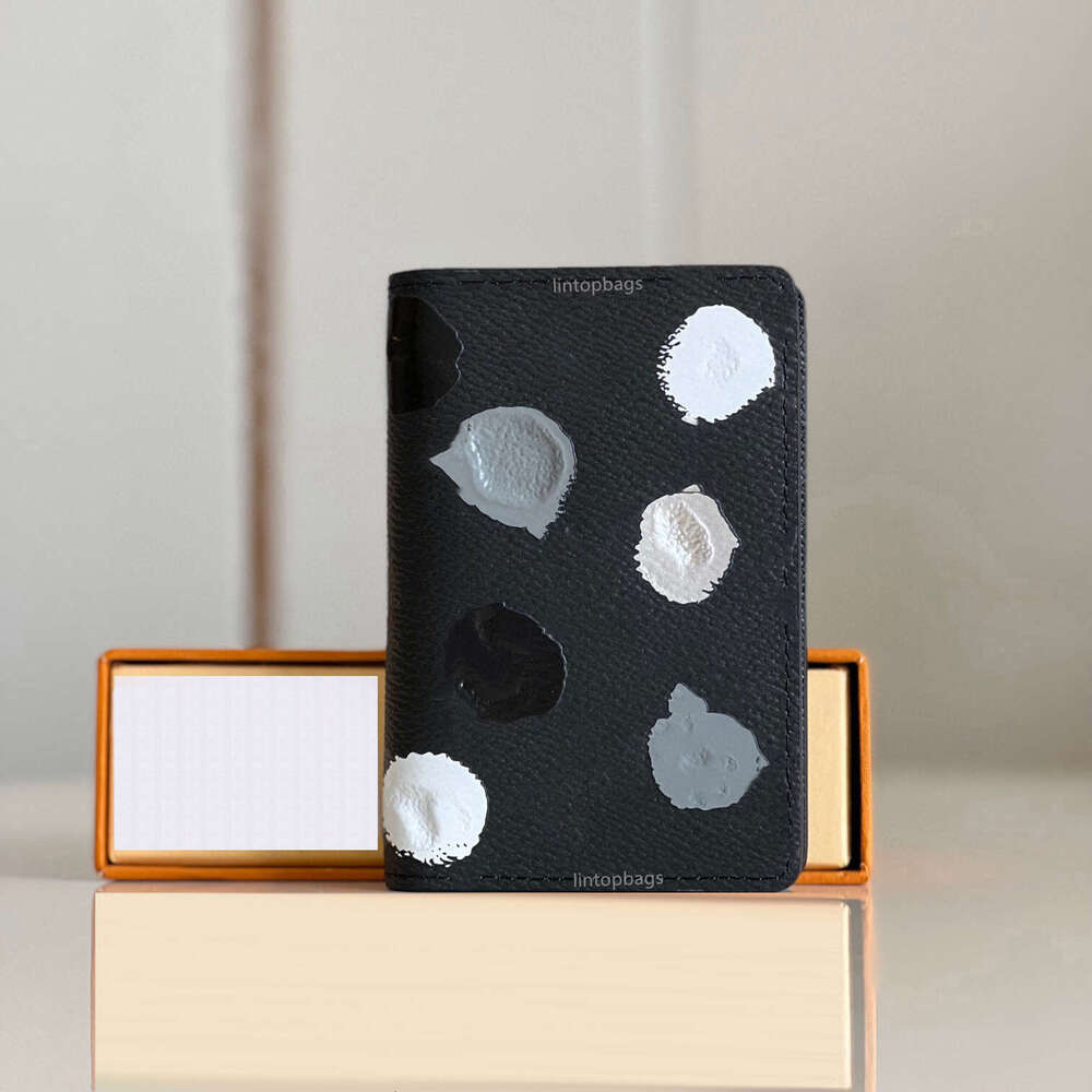 wallet Designer wallet men Short purse High Quality genuine Leather card holder Wave point canvas women purses credit bag clutch