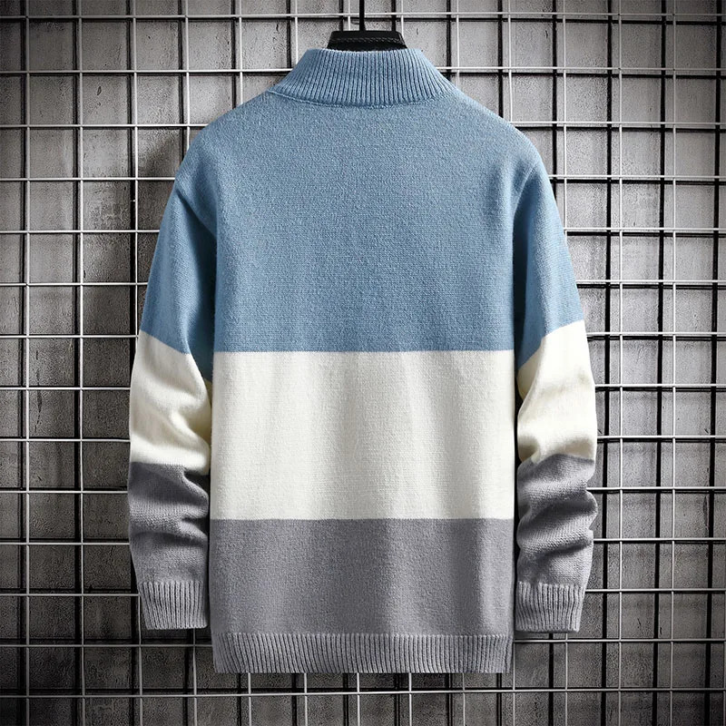 Winter Cashmere Warm Sweater Men Turtleneck Mens Pullover Patchwork Sweaters Tops Knitted Christmas Jumper 250618Y S251110