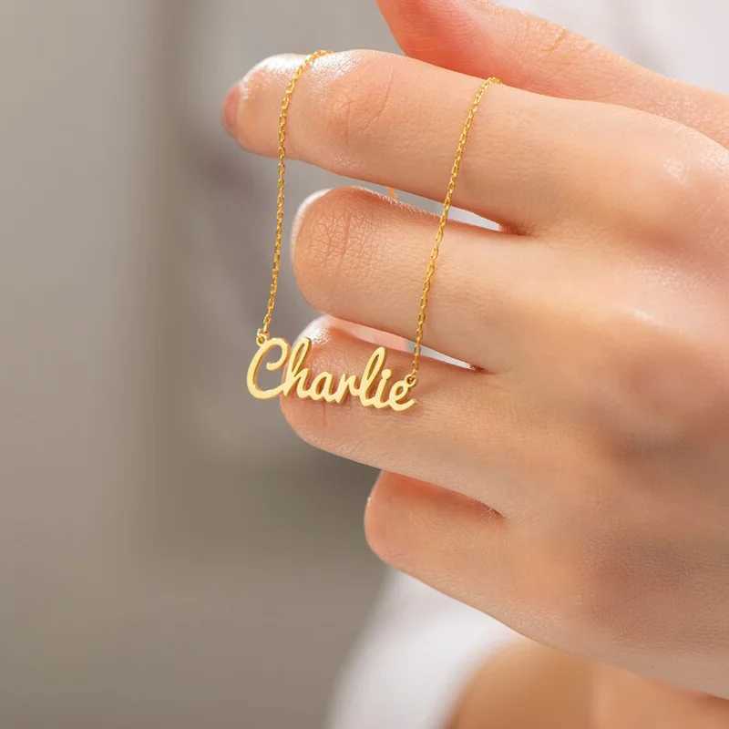 Customized 925 Sterling Silver Name Necklace For Women Personalized Custom Nameplate Jewelry Birthday Gift W250620