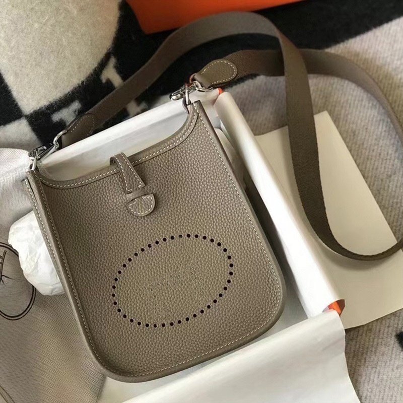 Luxury Perforated Leather Mini Bag Women Genuine Top Grain Cowhide Small Shoulder Crossbody Purse