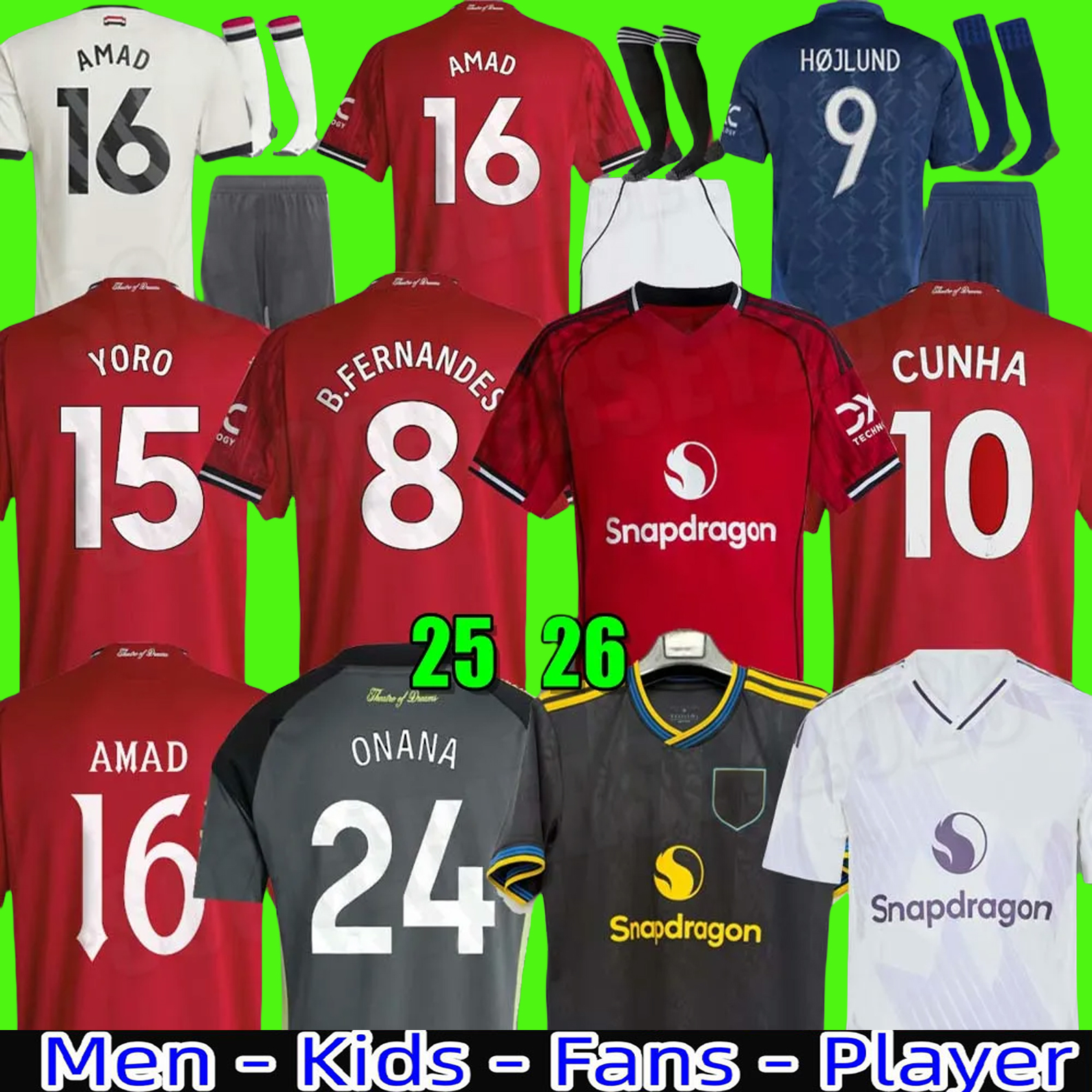 24 25 26 RASHFORD Stone Roses Soccer Jerseys GARNACHO HOJLUND MARTINEZ CASEMIRO football shirt B. FERNANDES men kids kits MAINOO ZIRKZEE AMAD 2025 2026 ONANA Dalot