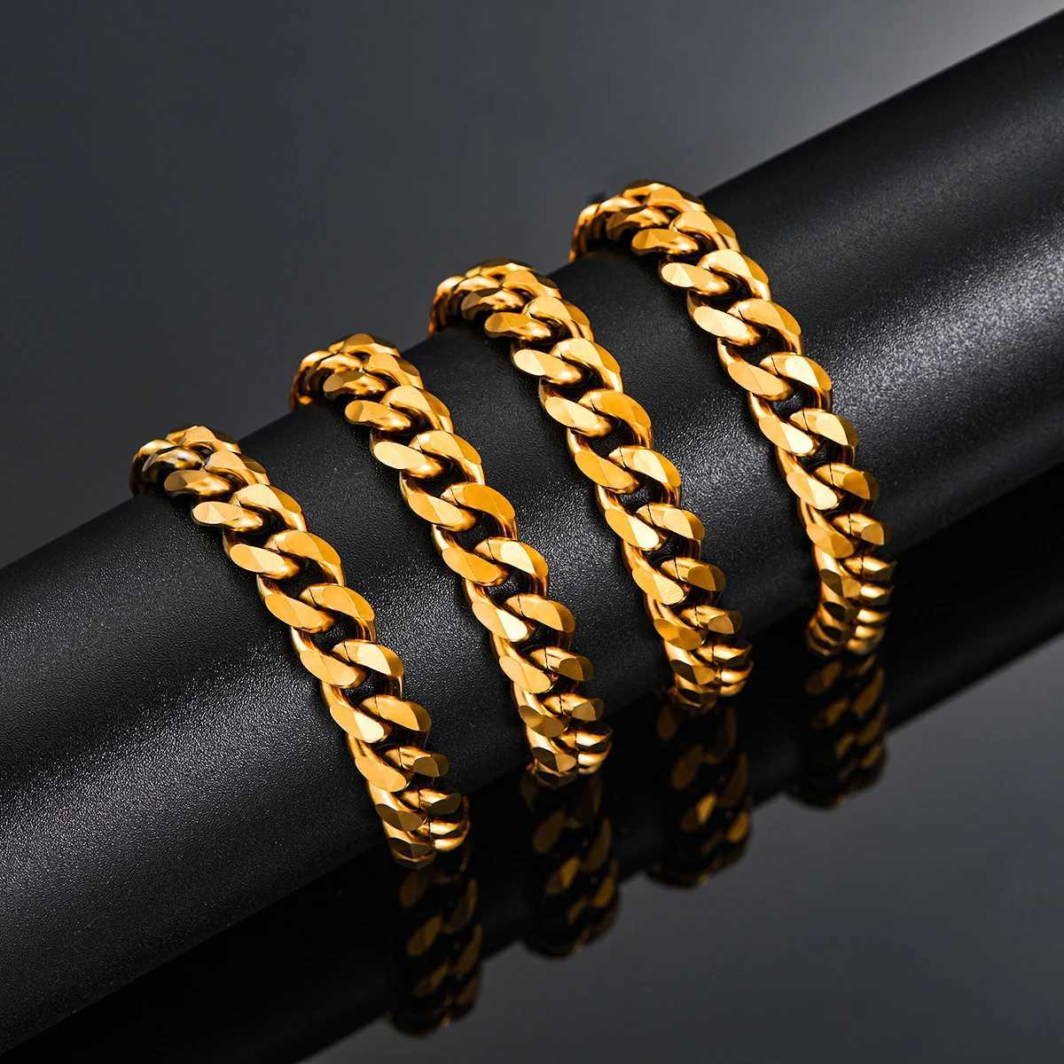 3.6mm/5mm/6mm/7mm/8mm Gold Color Stainless Steel Cuban Link Chains Classic Men Boy Cu Chunky Necklace 14 to 30 Inches W250620