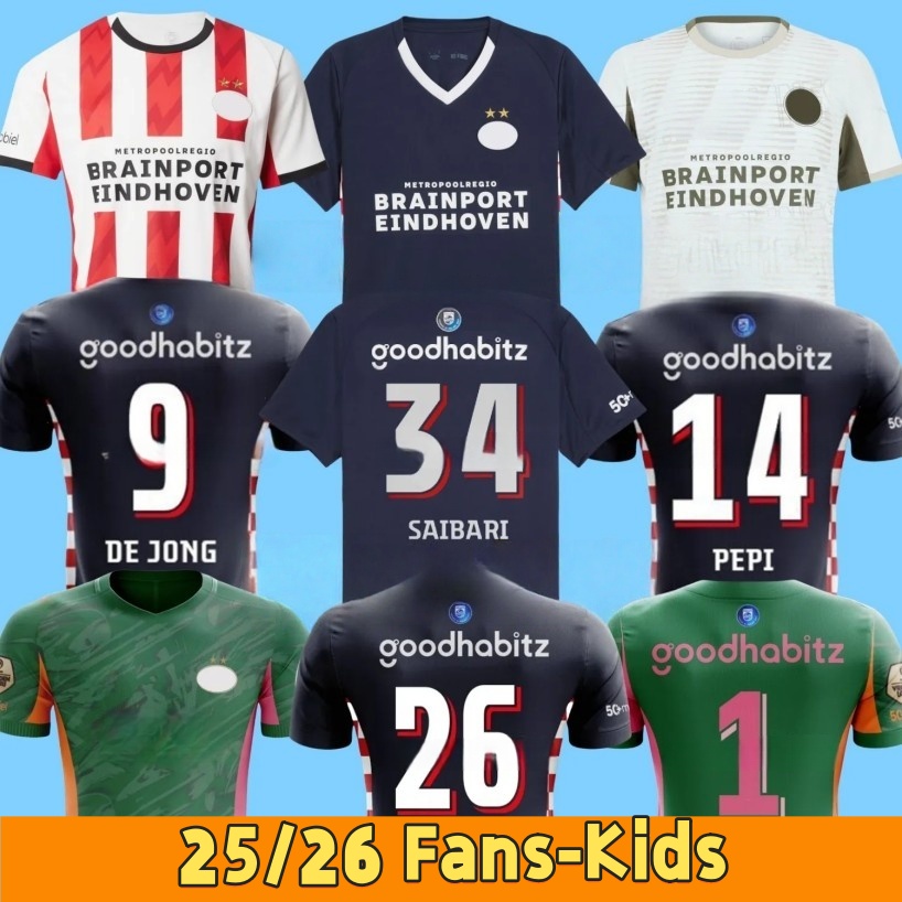 PSVS EinDhoVens Soccer Jerseys DE JONG LANG BENITEZ Retro BAKAYOKO 2025 2026 VEERMAN TIL Football Shirts PEPI H. SCHOUTEN TILLMAN