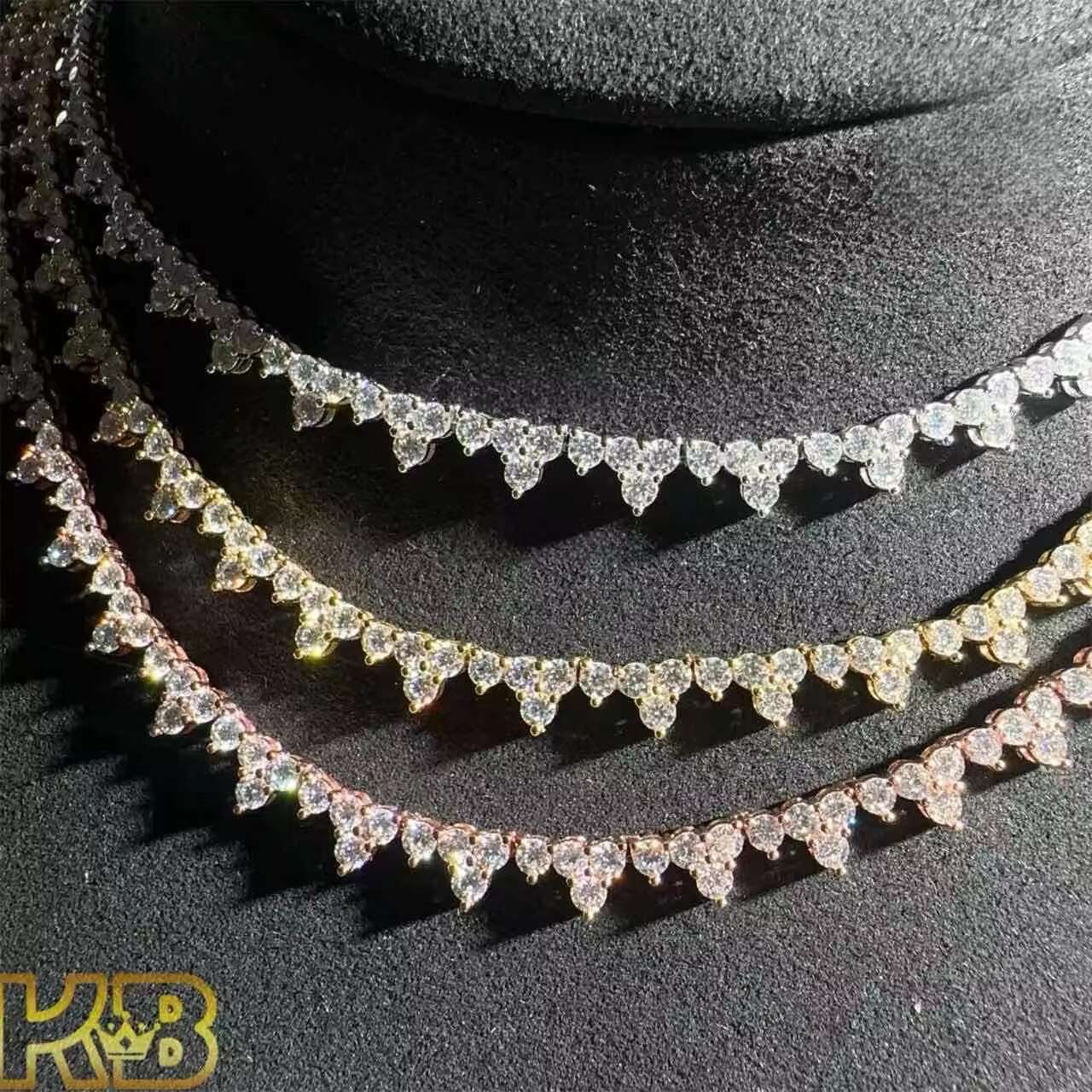 Hip Hop 925 Sterling Silver Trends Diamond Fashion Iced Out Hiphop Necklace Tennis Chain Vvs Moissanite