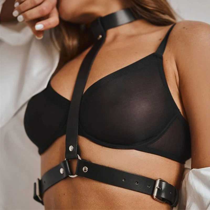 BDSM Bondage Body Garter Belt Women Erotic Lingerie Set Sexy PU Leather Corset Harness Porno Underwear Set Gothic Lingerie for Women W250620