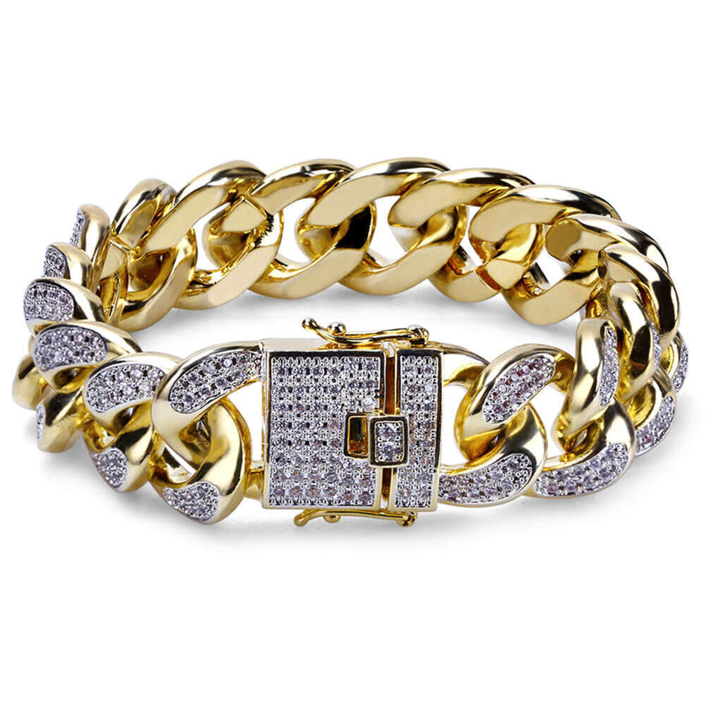 Accessories Men's Hip Hop Cuban 18mm 3D Zircon Bracelet