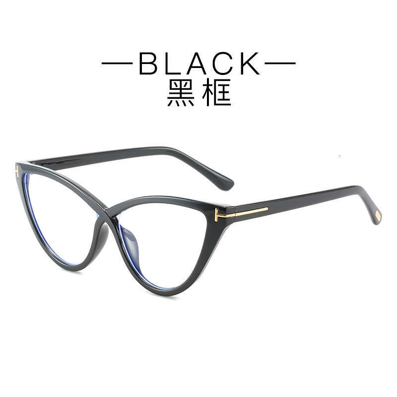 2023 New Fashion Personality Cat Eye Non-Polarized Trendy T-Shaped Anti-Blue Light Protective Glasses for Women