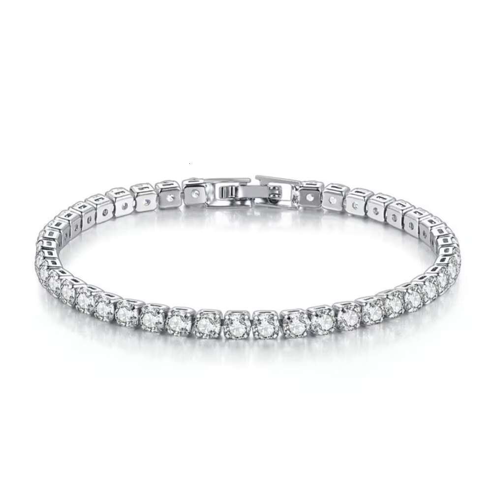 14K Gold Plated 4MM Iced Out Diamond 3A CZ Chain Men Women Jewelry Cubic Zircon Classic Tennis Bracelet