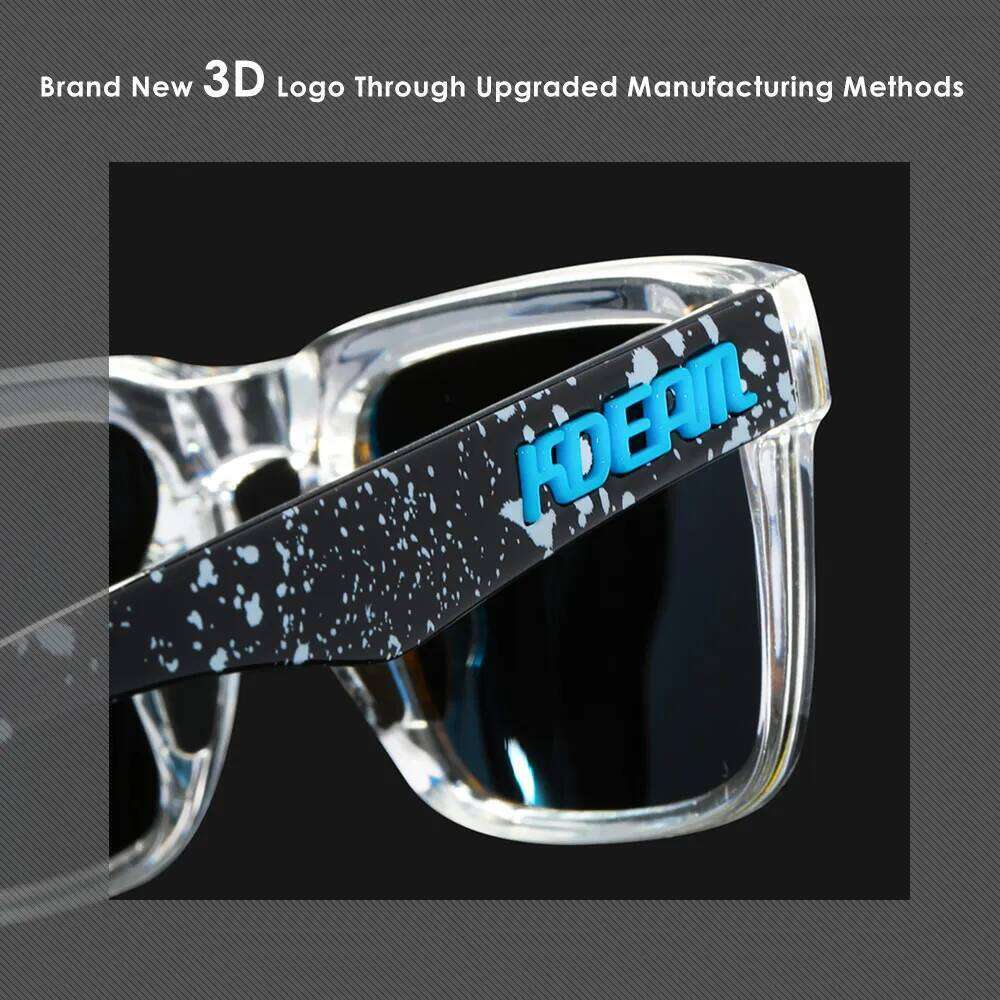 New KDEAM High Quality Men Square Sunglasses Colors Sports Polarized Sun Glasses Reflective Coating Mirrored Lens UV400