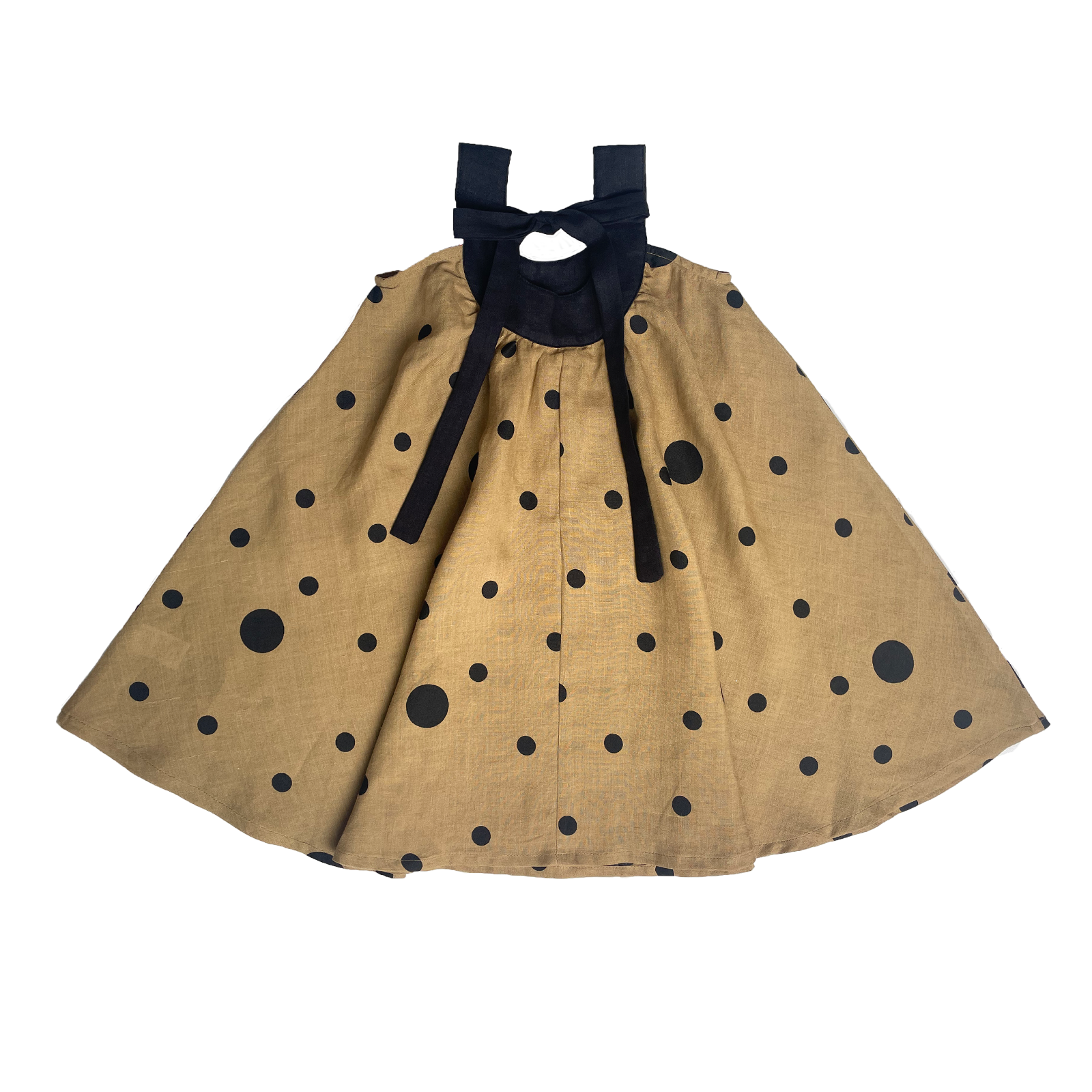 Girl's linen printed vest dress casual dress Girls' autumn long sleeved dress