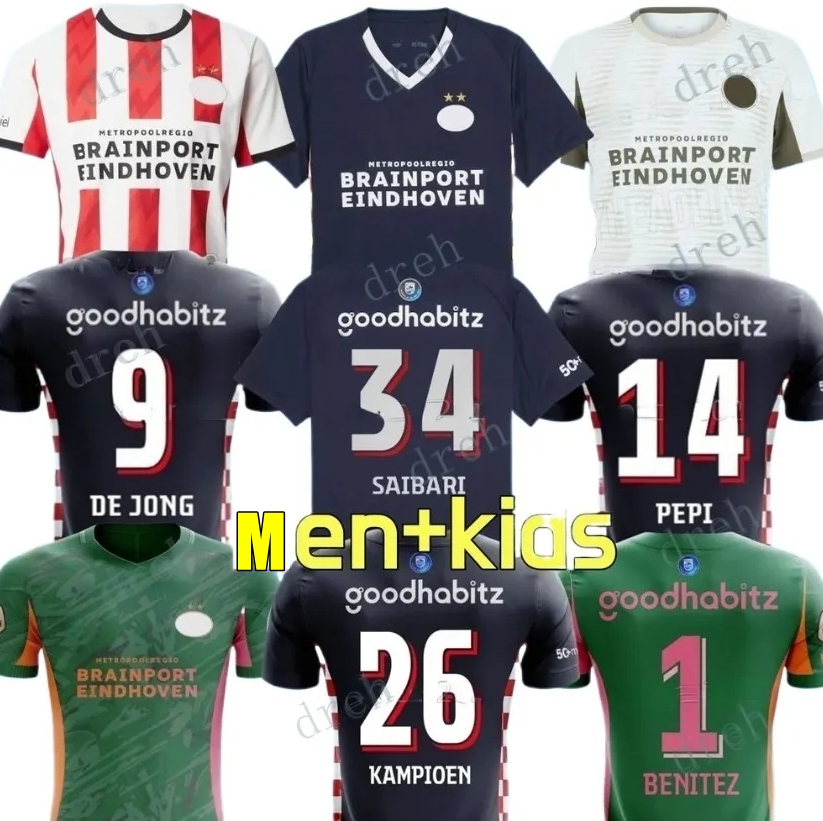25 26 Eindhoven PSVs Soccer Jerseys 2024 2025 Hazard home Away Third FABIO Sia 2026 Men It Football Shirts Kids Set TOP Kits LANG DEST DE JONG TILLMAN 10