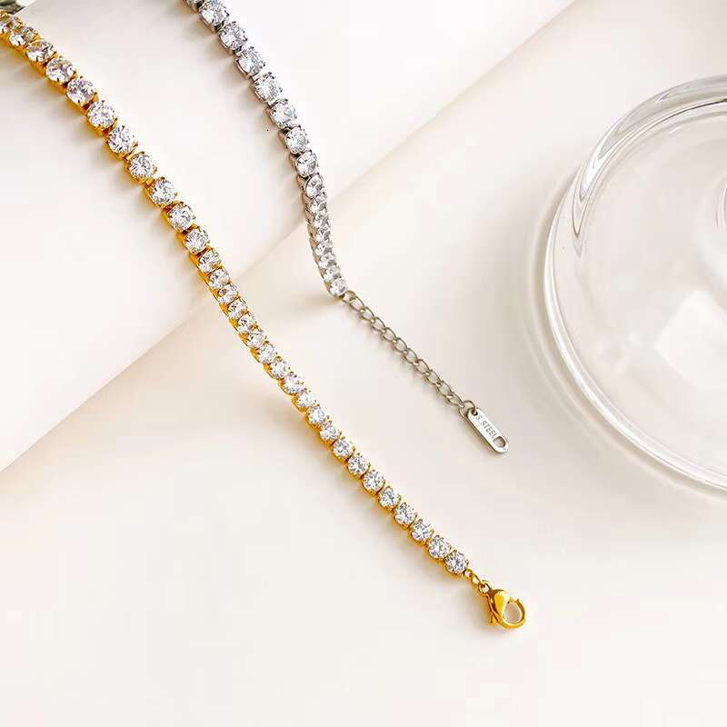 New Stainless Steel Full-diamond Bracelet a Female Internet-famous Style Bracelet with a Niche Design Wholesale