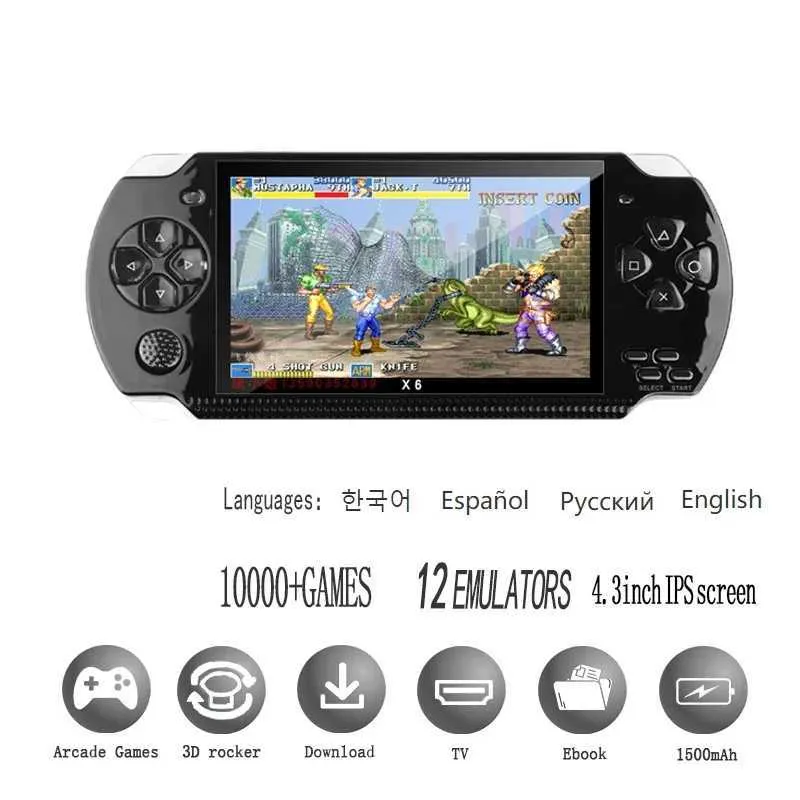 PSP 3000 X6 Consola 12 Types Of Simators 10000 Arcade Games Retro Arcade Console 4.3 Inch Ips Sn Video Game toy gift Z241219