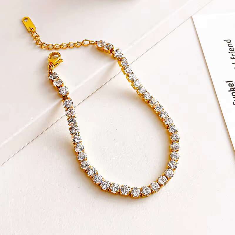 New Stainless Steel Full-diamond Bracelet a Female Internet-famous Style Bracelet with a Niche Design Wholesale