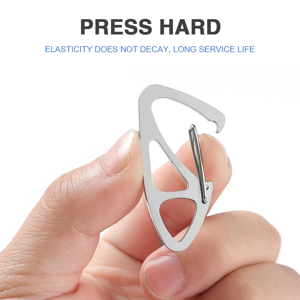 Keychain Carabiner Ring Key Holder Men Gift Travelling Easy Carrying Stainless Steel Climbing Hook Portable Parts y250611