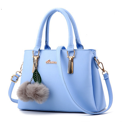 Free Shipping 2025 New Designer Bag High-end Solid Color Leather Simple Plush Pendant Women's Handbag Fashionable And High-quality Shopping Bag