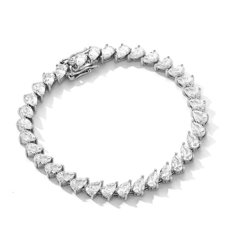 Vintage Style Pera Cut Eternity Tennis Moissanite Diamond Bracelet Beautiful Design for Weddings