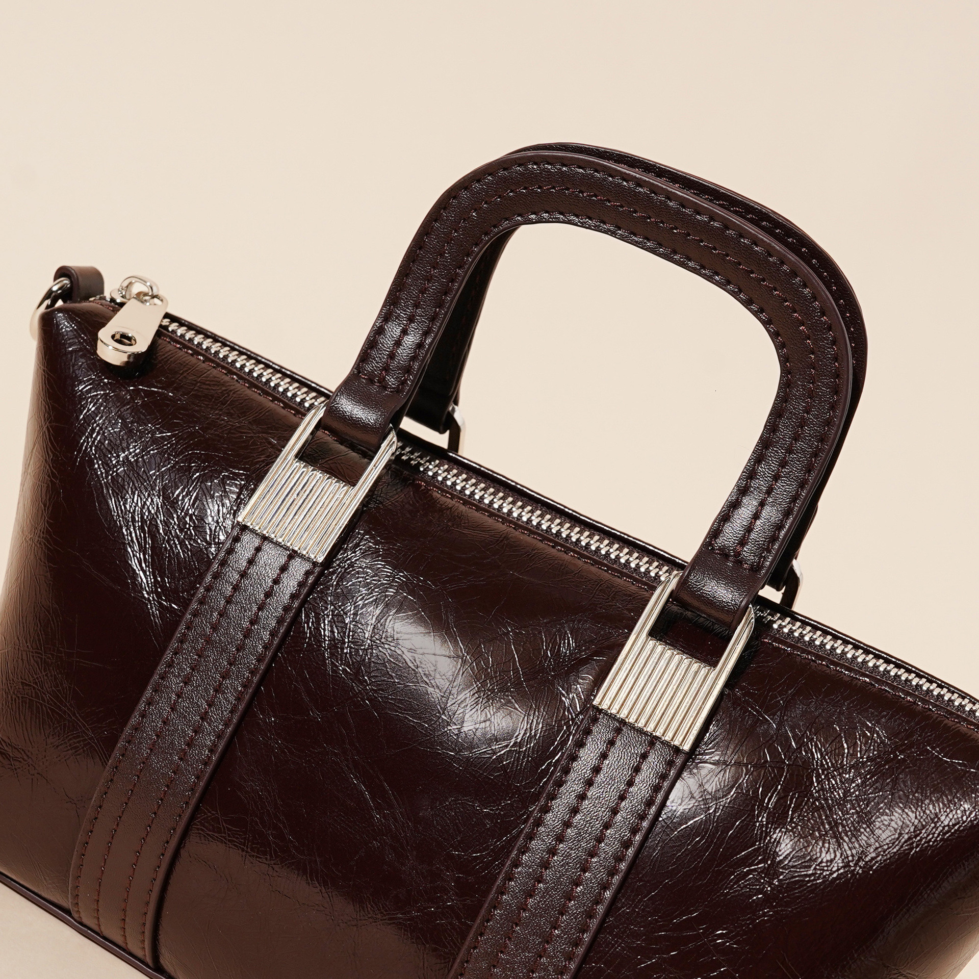 Free Shipping Genuine Leather Vintage Luxury Handbag Pillow Bag For Women Designer Bags New Fashion Patchwork Shoulder Bag Versatile Crossbody Trendy 