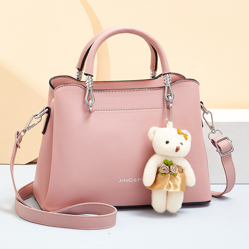 Free Shipping 2025 New Designer Bag Fashionable And High-quality Shopping Bag High-end Large Capacity Soft Leather Multi-layer Bear Pendant Women'