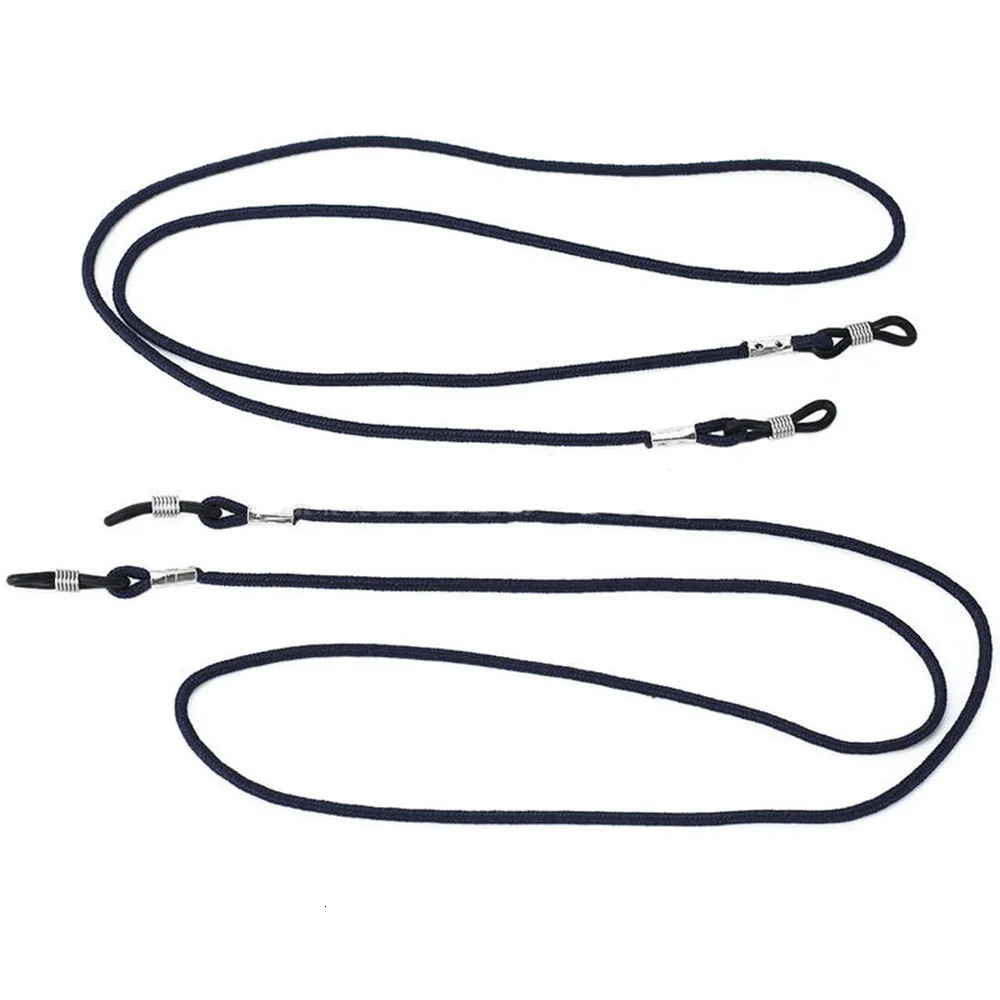 KLASSNUM 2Pcs Black Rope Glasses Strap Soft Neck Cord String Retainer Lanyard Sunglasses Eyeglasses Adjustable AntiSlip Chain 250612