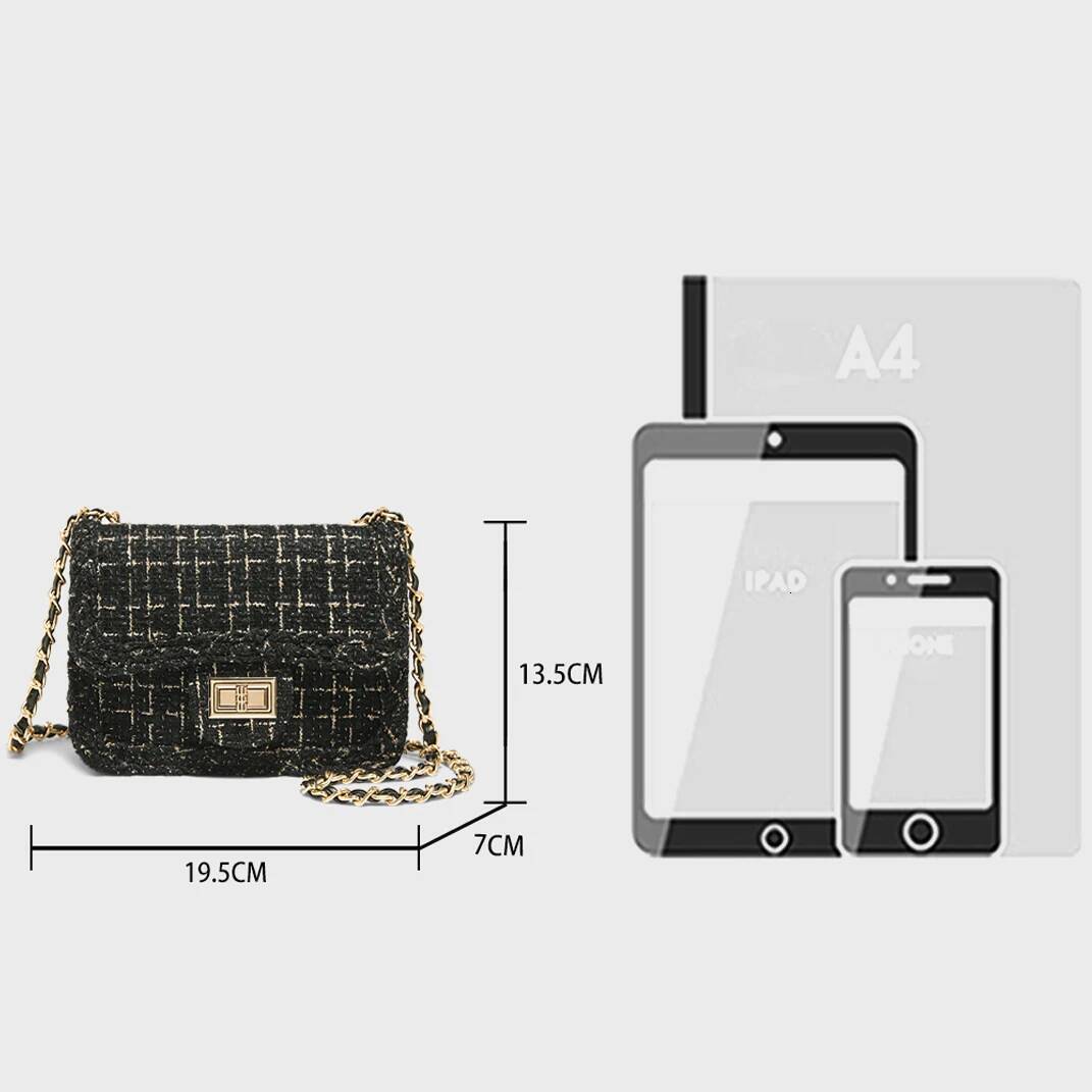DHGM DHGM FOXER Fabric Women Chain Shoulder Small Flap 2025 Summer PU Female Fashion Crossbody Bag Purse Gift for Wife,Girlfriend