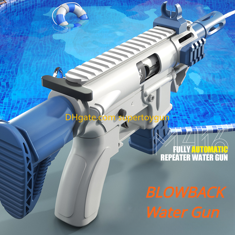 M416 Water Gun Compact Manual Squirt Gun with Continuous Firing Blowback Water Pistol Blaster for Summer Beach Pool Outdoor Water Games Toy Kids Boys 