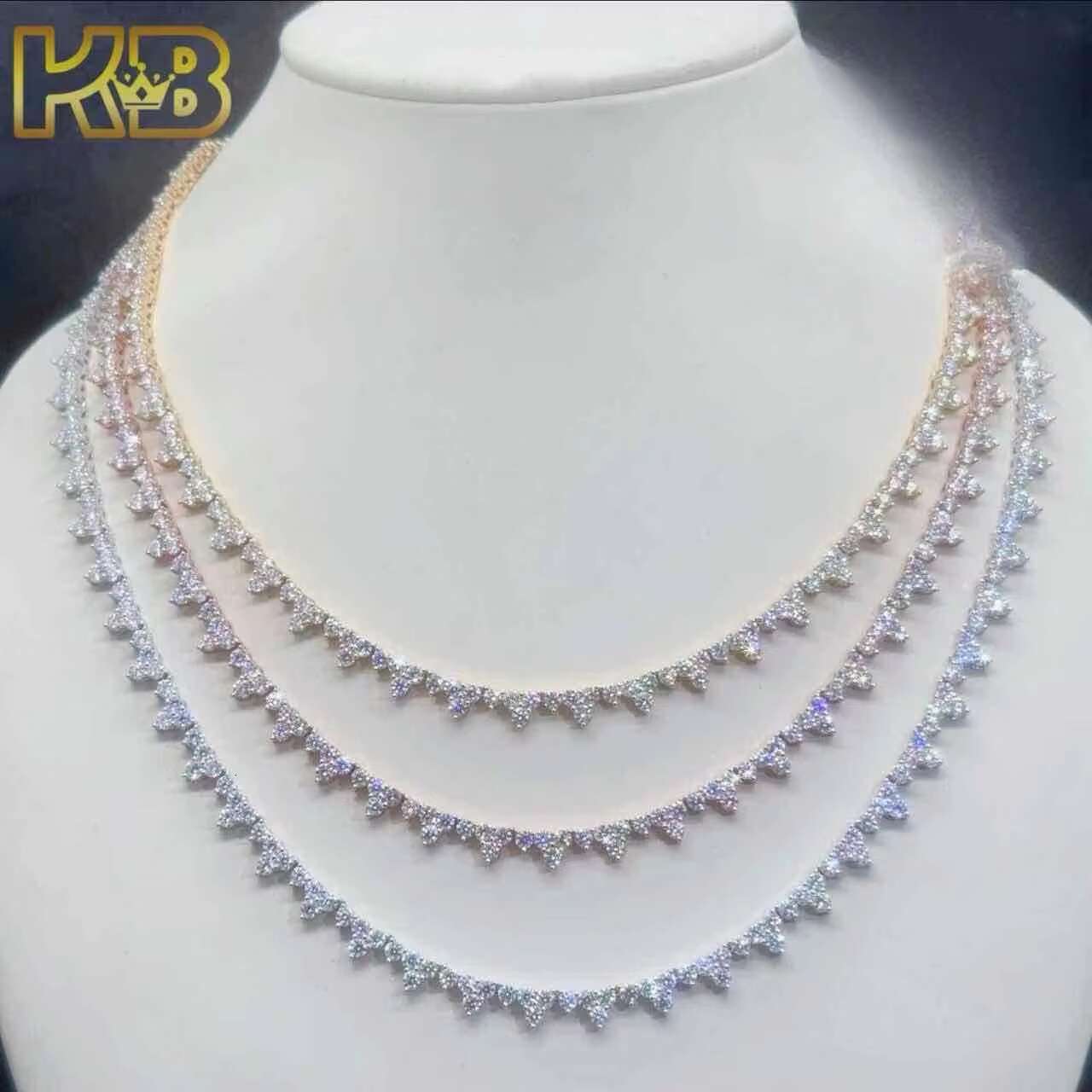 Hip Hop Moissanite VVS Chain Silver Tennis Necklace Clarity Jewelry Gift for Men Women Luxury Tennis Chain Necklace