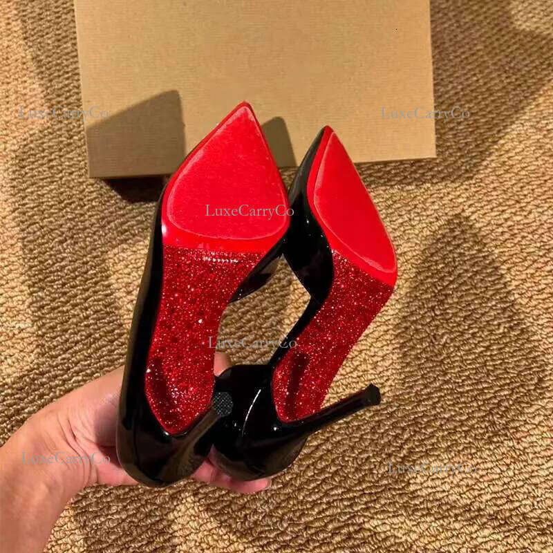 Red Bottom Heels New Red Bottomshoes High-Heeled Shoes Feminine Sexy Style Pointed Luxury Fashion Classic Trend Designer Studded Sole Red Botton Heel E23
