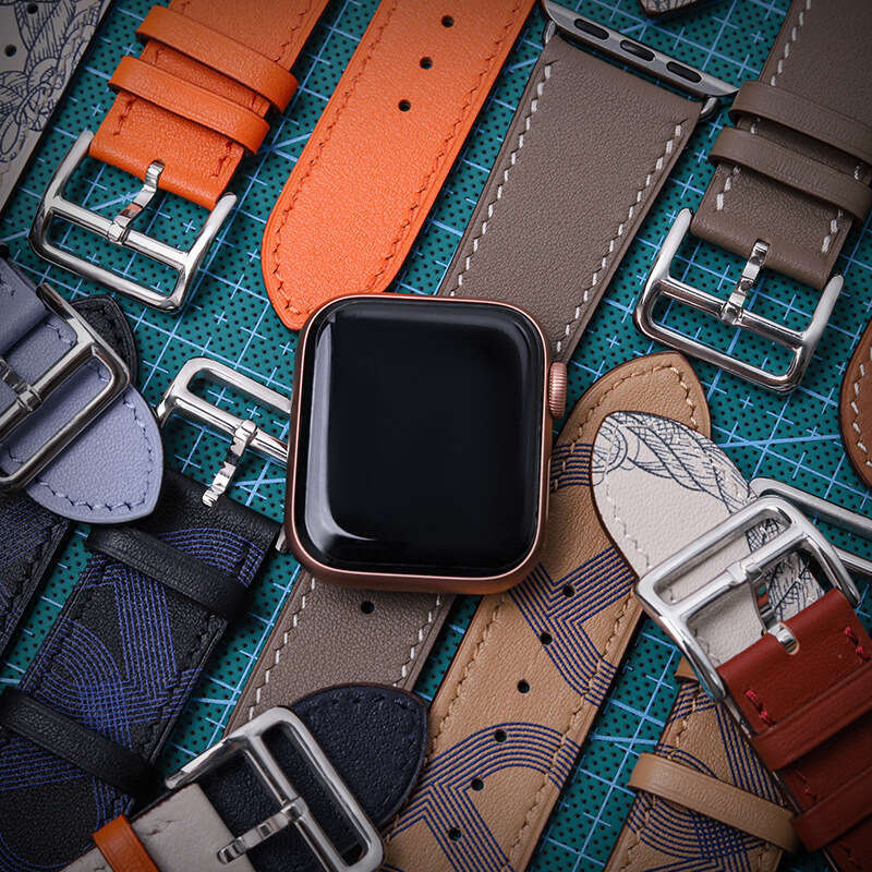 DHgargets Compatible with 10 Apple Watch iWatch S9 Genuine Leather SE Band Ultra 2
