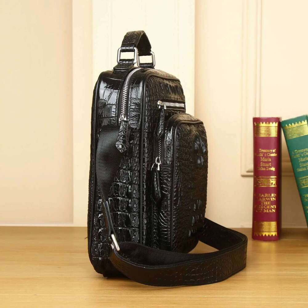 Cow Genuine Male's Crossbody Alligator Business Leather Men's Messenger Bag Vintage Men Shoulder Handbags