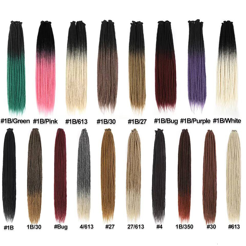 Long Soft Natural Artificial Dreadlock Crochet Braids Synthetic Handmade Dreadlocks Hair for Women and Men 10 Roots Per Pack