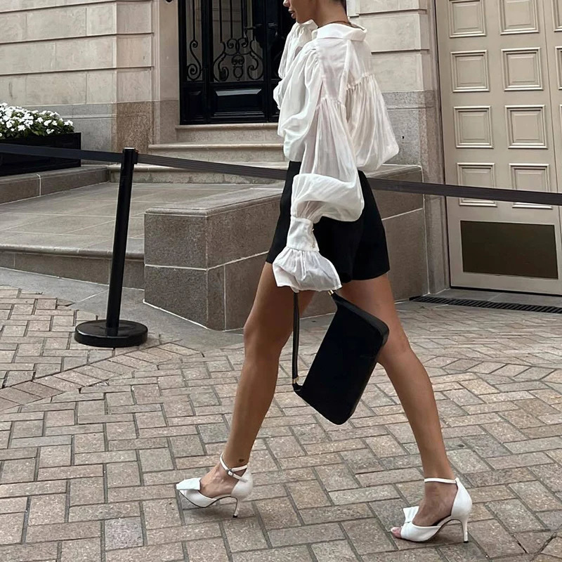 2025 Ladies Temperament Silk Slim Shirt Office Elegant Lapel Long Sleeved Solid Top Fashion High Street Single Breasted Blouses 250619