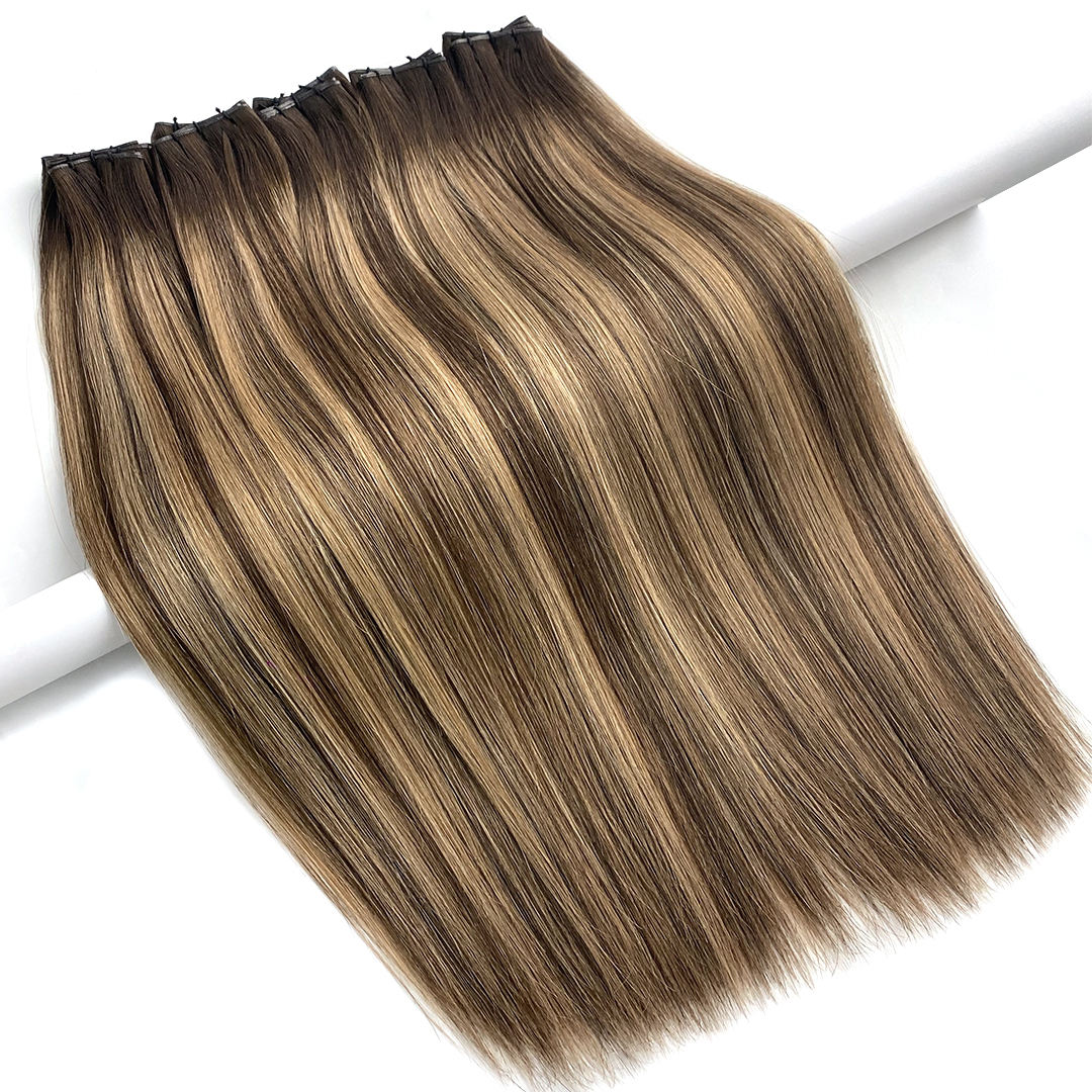 Highest Quality Genius Weft Hair Extensions Balayage color 100% Russian Human Hair Invisible Mini Weft Hair 100g - view 4