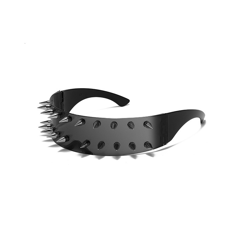 2025 Premium Luxury Cyberpunk Demonic Horns Party Sunglasses Whimsical Techno Chrome Frame UV400 for Street Snap & Fashion Week Statement Eyewear