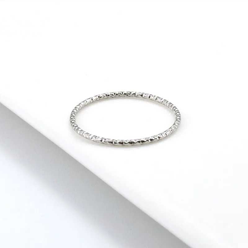1mm Thin Stackable Ring Stainless Steel Faceted Ring for Women Girl Size 4-10 M250620