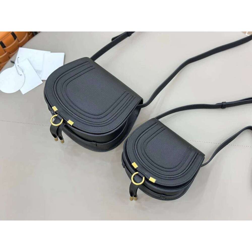 Classic Full Grain Cowhide Saddle Crossbody Bag Fashion Flip Shoulder Ladies Commuting Genuine Leather Purse High Quality