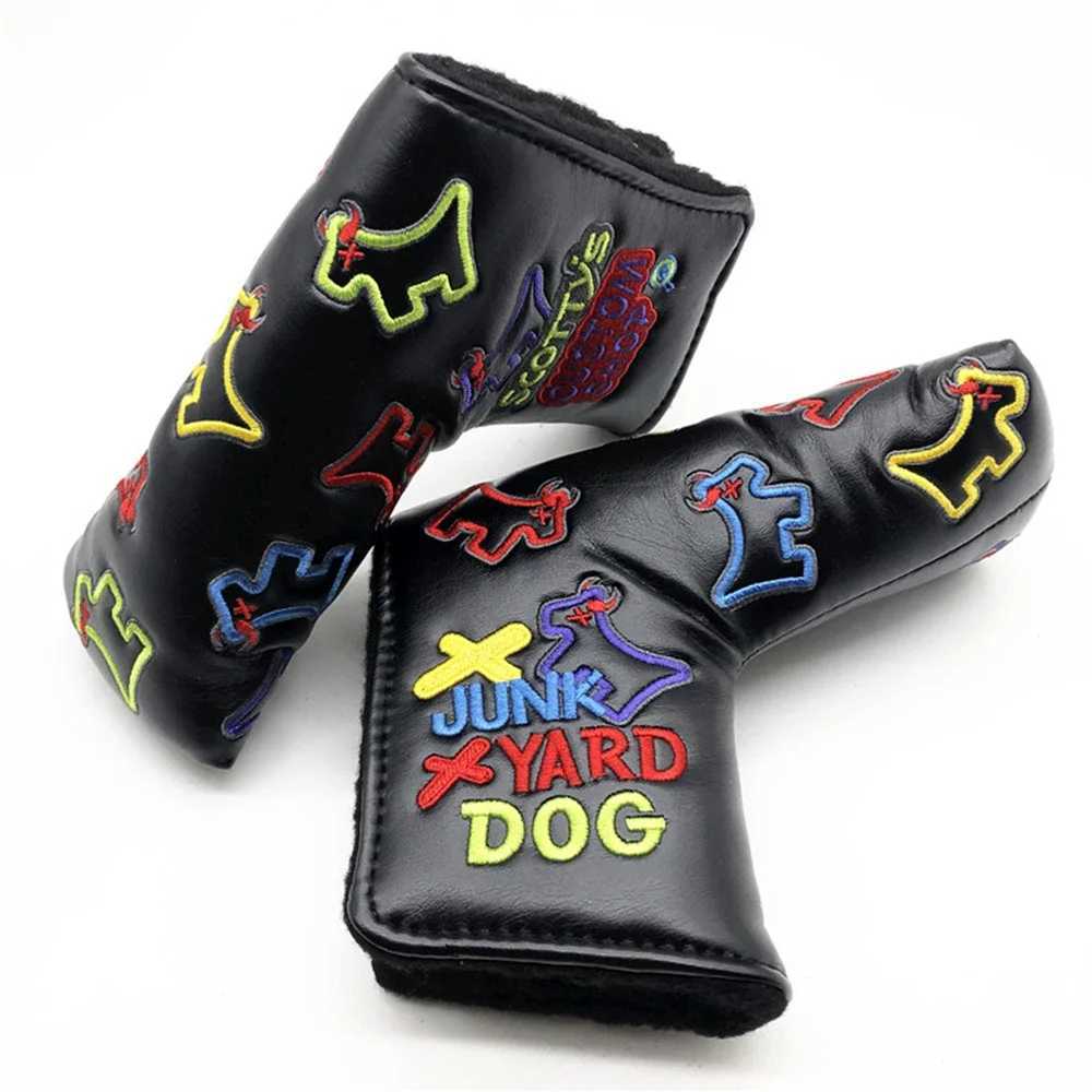 Golf Blade Putter Cover Elegant Embroidery Premium Leather Golf Blade Putter Headcover Putter Head Covers XJ250620
