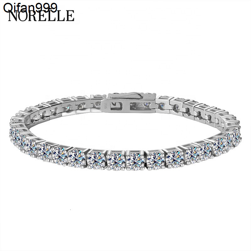 China Supplier Manufacturers Chunky Moissanite Tennis Chain Bracelet 1-Ct Colored Diamond Fine Jewelry Wedding Bracelet