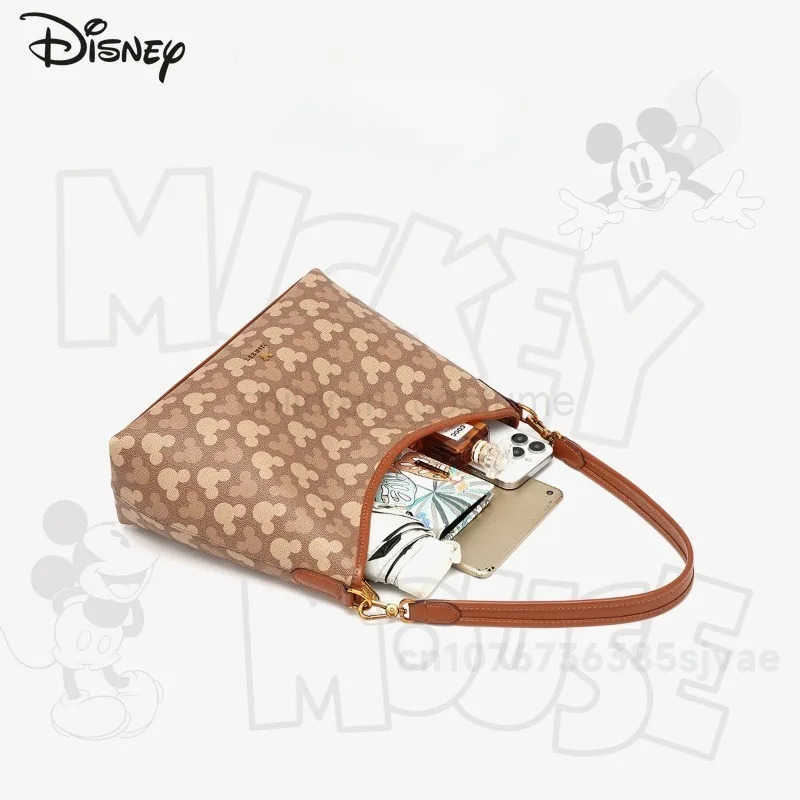 DISNEY Mickey Original 2025 New Womens Handbag Fashion High Quality Womens Shopping Bag Cartoon Large Capacity Womens Shoulder Bag W250620
