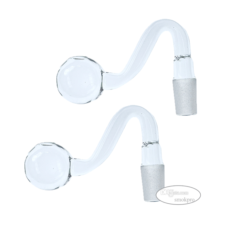 Tariff Free - 14mm Male Bent Glass Oil Burner Dab Rig Bong Attachment 30mm Big Water Bowl