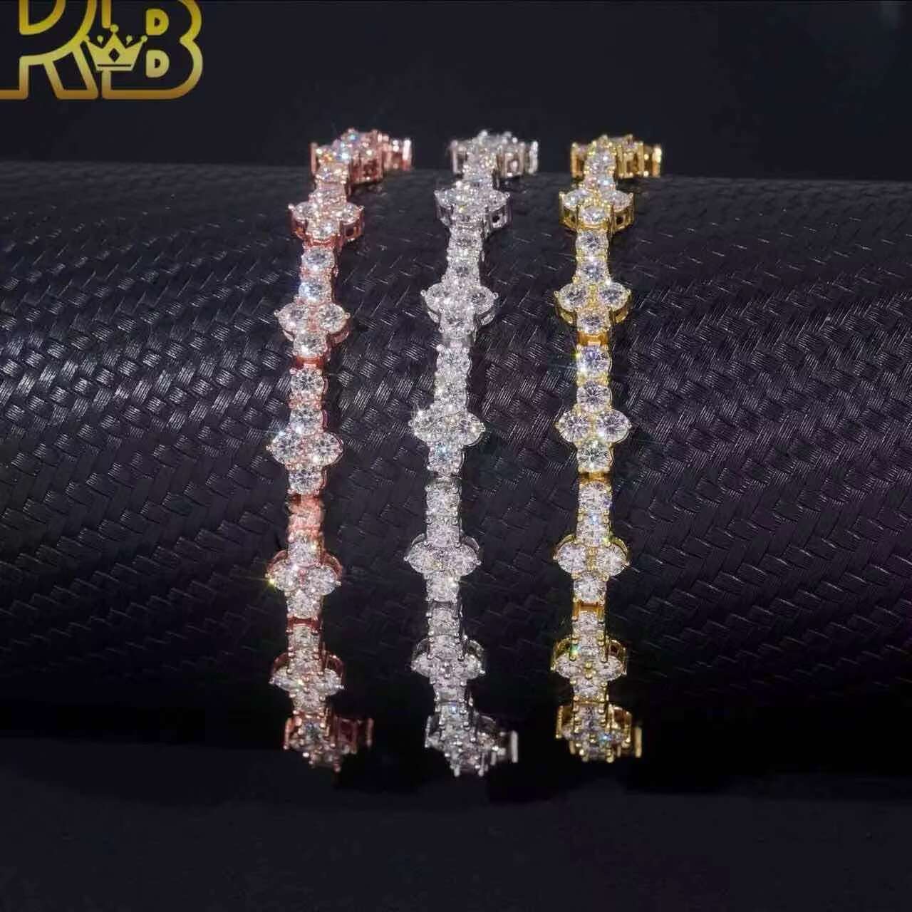 925 Sterling Silver Diamond Chain Hip Hop Vvs Moissanite Chain Fashion Trends Iced Out Tennis Necklace