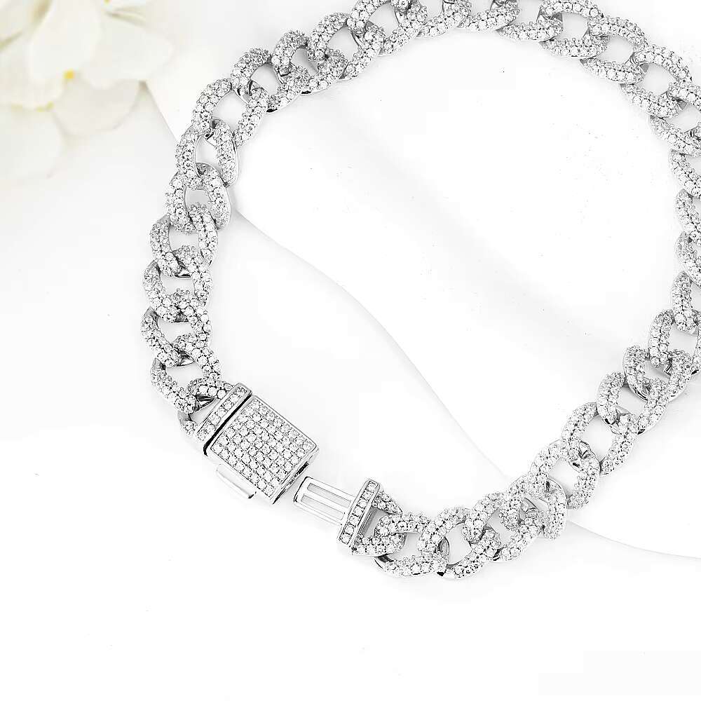 Hot Sale Wholesale High Quality Mens Cuban Chain Trend Hip Hop Style Sterling Silver 925 Cuban Chain Fashion Bracelet Jewelry