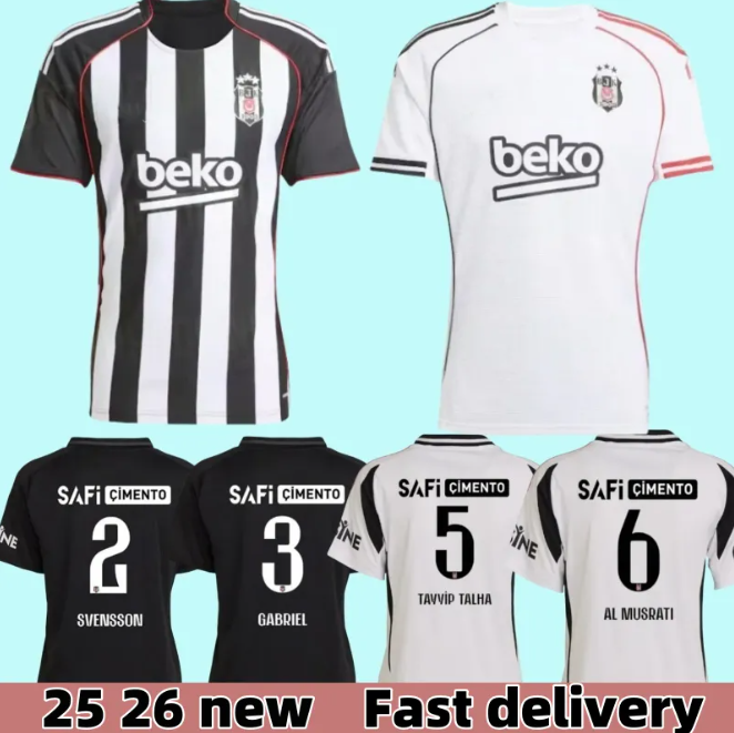 24 /25 BESIKTAS soccer jerseys MEN KIT JONAS SVENSSON GABRIEL PAULISTA ONUR BULUT 25 24 football shirt home away black white men women youth