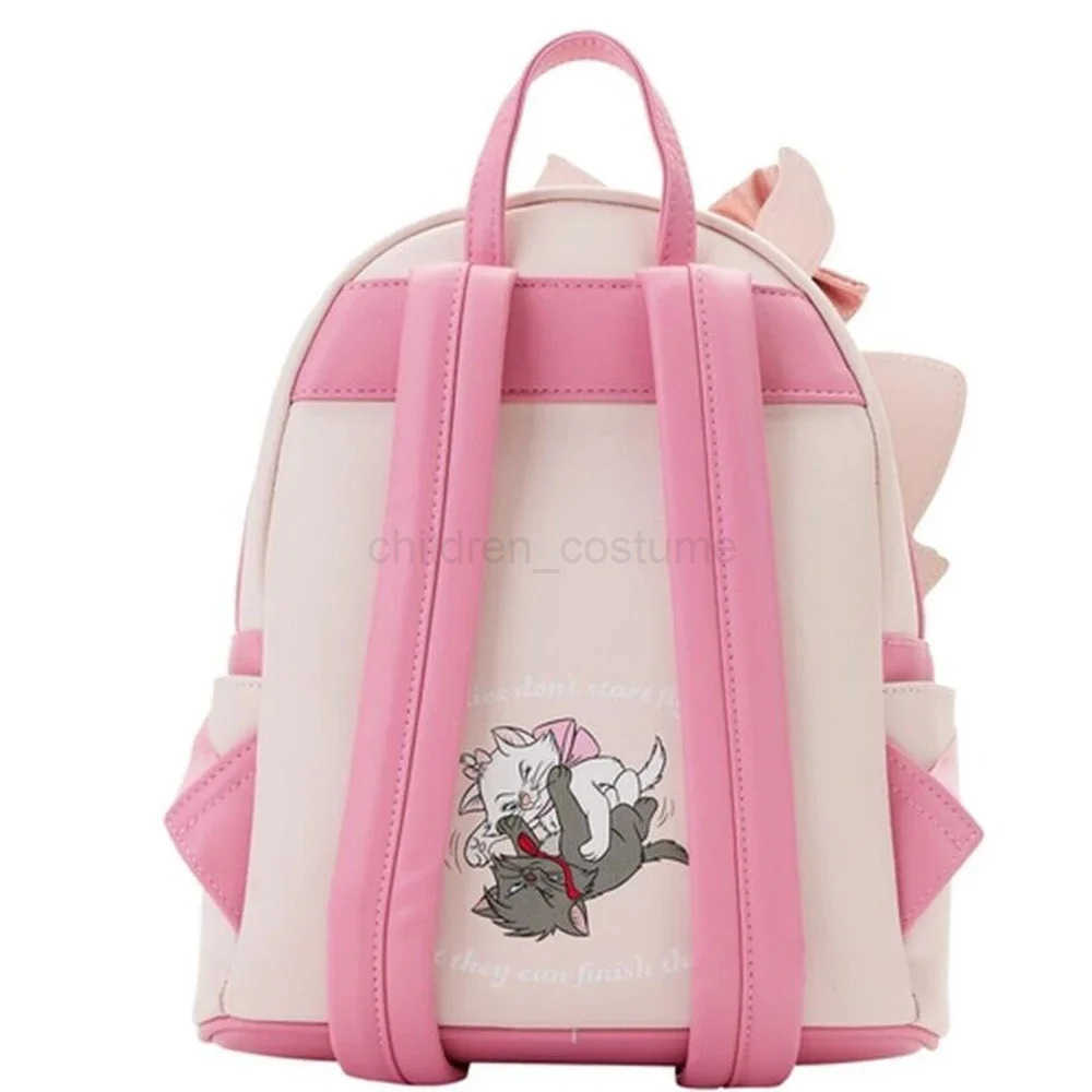 DISNEY The Aristocats Marie Floral Allover-Print Cat Pink Bow Piano Kitties Womens Double Strap Mini Backpack W250620